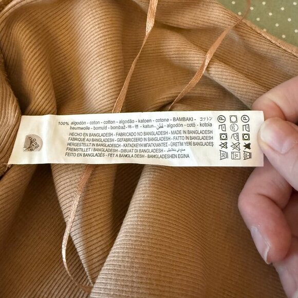 Women's M Zara Nude High Neck Ribbed Bodysuit - Picture 6 of 6